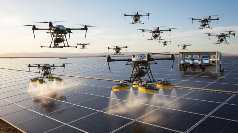 Drone Cleaning Systems for Solar Panels