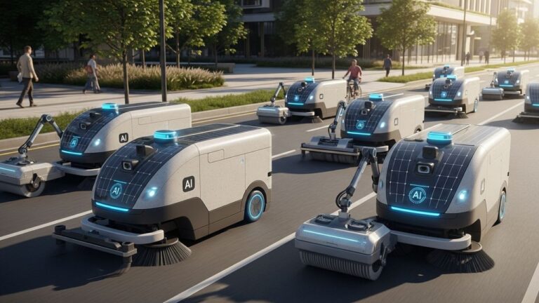 Solar-Powered AI Street Cleaners