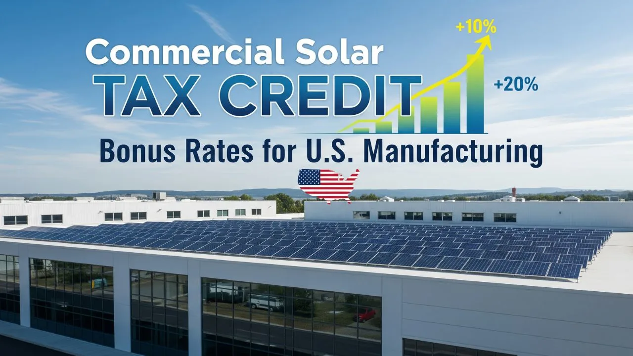 Commercial Solar Tax Credit Bonus Rates
